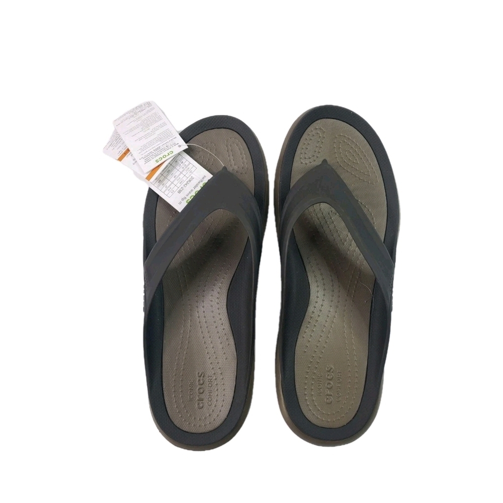 Crocs Swiftwater Wave Mens Brown Flip Flops Sandals Size 12 NWT